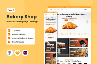 Dolce - Bakery Shop Website Landing Page exploration landing page layout ui website