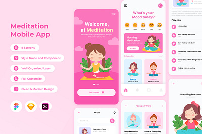 Mindful - Meditation Mobile App ui