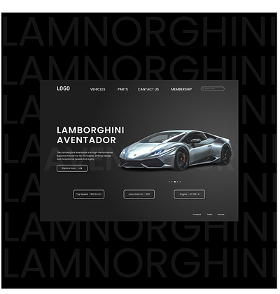 Lamborghini Web design design figma figma design illustration landing page landing page design landingpage responsivedesign ui ui ux design web design webpage design webui