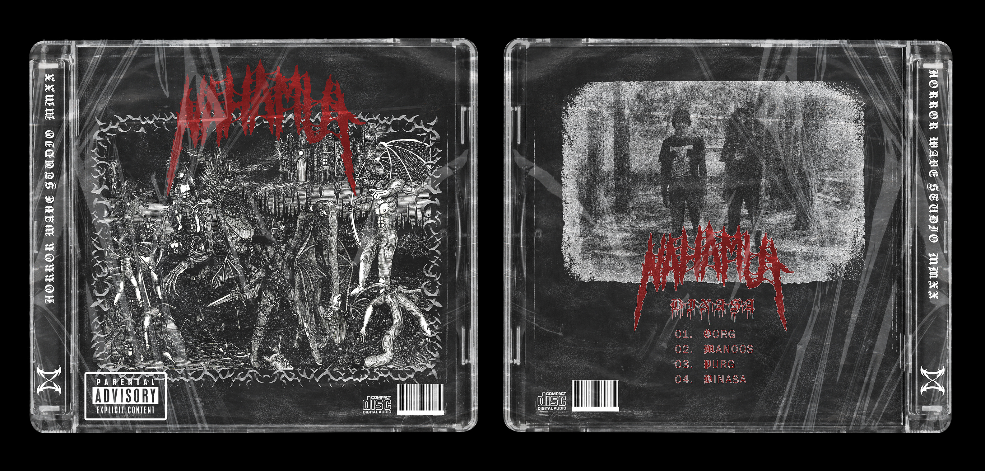 DIGIPAK LAYOUT & ARTWORK FOR EP NAHAMUT BAND band artwork band merchandise cover album digipak drawing graphic design heavy metal illustration layout merchandise