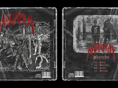 DIGIPAK LAYOUT & ARTWORK FOR EP NAHAMUT BAND band artwork band merchandise cover album digipak drawing graphic design heavy metal illustration layout merchandise