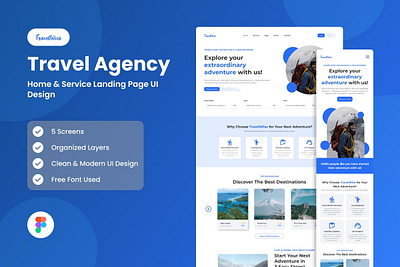 TravelWise - Travel Agency Website Landing Page landing page layout travel agency ui website