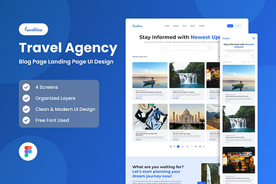 TravelWise - Travel Agency Blog Website Landing Page landing page layout travel agency ui website