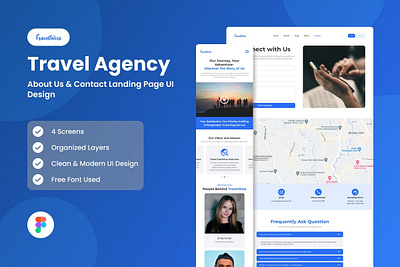 TravelWise - Travel Agency About Us & Contact Landing Page landing page layout travel agency ui website