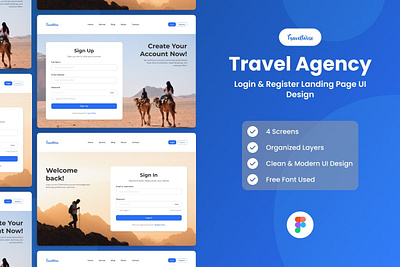 TravelWise - Travel Agency Login & Register Landing Page landing page layout login register screen travel agency ui website