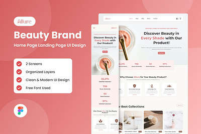 Allure - Beauty Brand Website Landing Page business landing page layout ui website