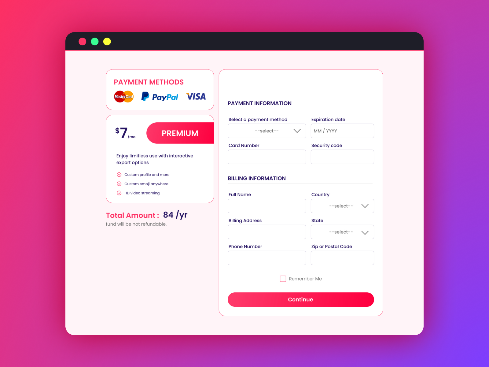 Payment Form by Keyush Prajapati on Dribbble