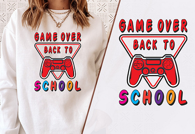 Game Over Back to School Trendy T-Shirt 3d animation branding cool t shirt design custom t shirts design custom t shirts graphic design groovy t shirt design merchandise motion graphics statement t shirts t shirt design logo t shirt design template trendy t shirt tshirt tshirt designs typography design typography t shirt ui vintage