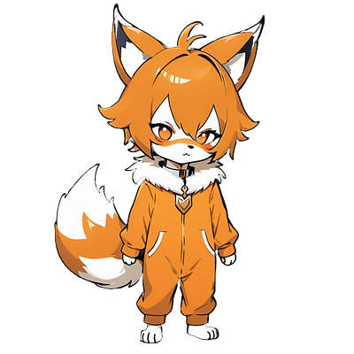 Sly Fox 2 Orange Hoodie chibi fox furry fursona graphics