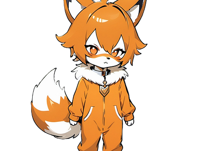 Sly Fox 2 Orange Hoodie chibi fox furry fursona graphics