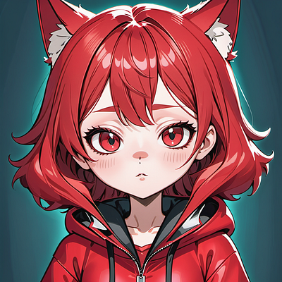 Red Fox Girl adorable chibi fox furry fursona