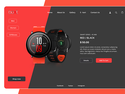 Online Watch Web Design figma modern design uiux design