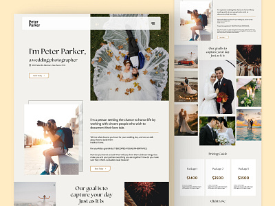 Wedding Photographer Website Design branding clean ui portfolio website ui website website design wedding wedding photographer