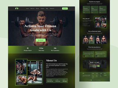 Fitness Landing Page bodybuilding cl clean ui fitness website graphic design gym health healthy landing page minimal nutrition personaltrainer sport training ui weightloss workout