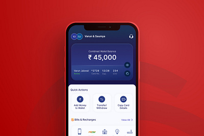 Fintech app for couples app app connect blue branding card couple design. fintech gamification home page interface landing page money payment red ui ux wallet