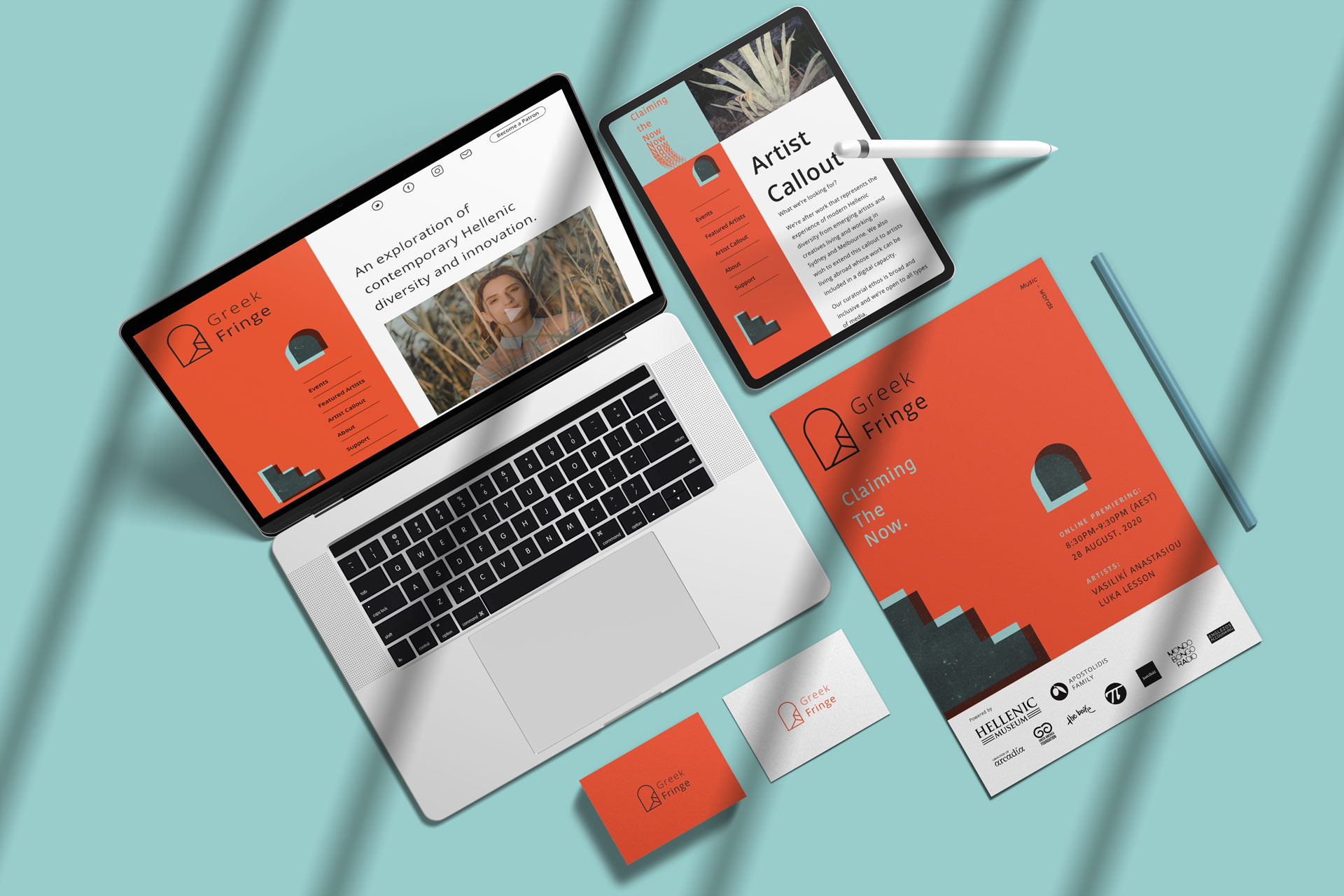 Greek Fringe_Brand Identity & Website Design branding graphic design landing page logo poster print ui web web design webflow