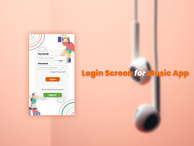 Login Screen for Music App figma ui ui challenge