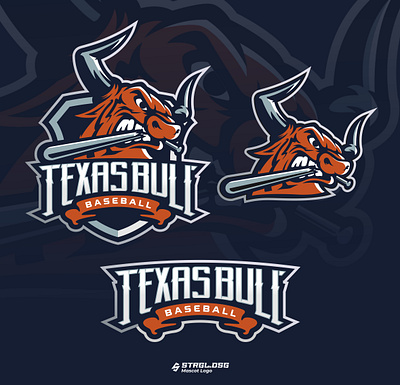 TEXASBULL BASEBALL baseball design esport logo graphic design logo mascot design mascot logo sport logo vector