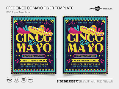 Free Cinco De Mayo Flyer Template cinco de mayo fifth of may flyer flyer template flyer templates free free flyer free flyers freebie holiday holiday flyer holidays mexican mexico photoshop psd template templates