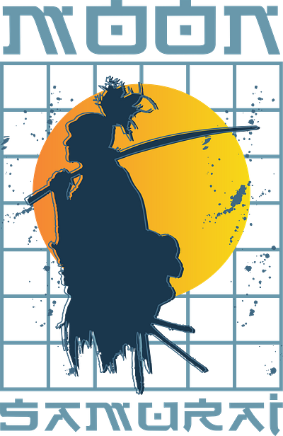 SAMURAI MOON animation branding graphic design logo