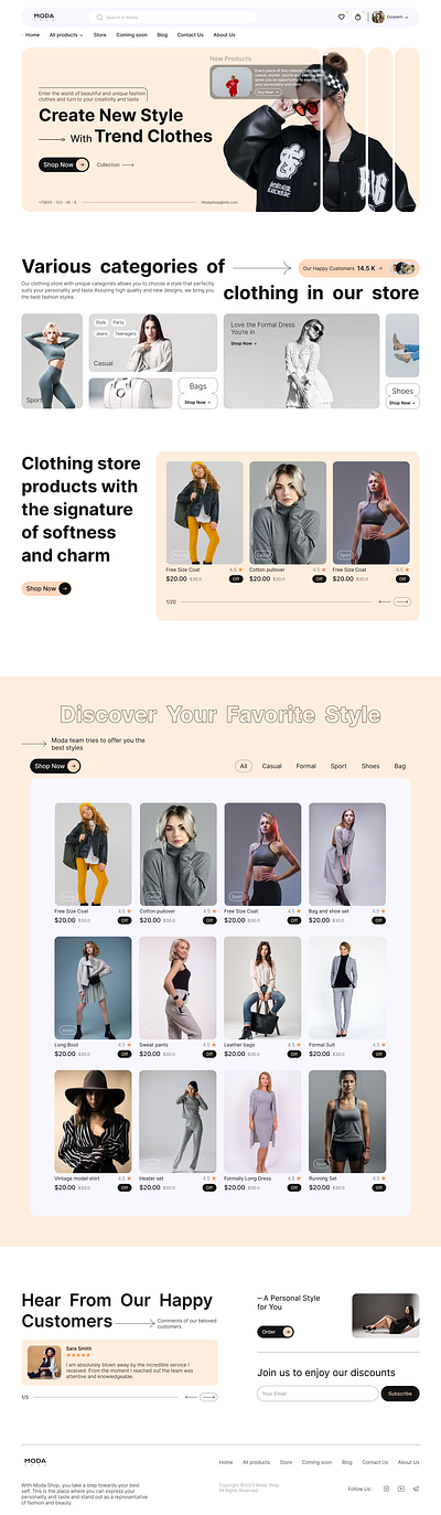 E-commerce UI UX design clothing e commerce ui website
