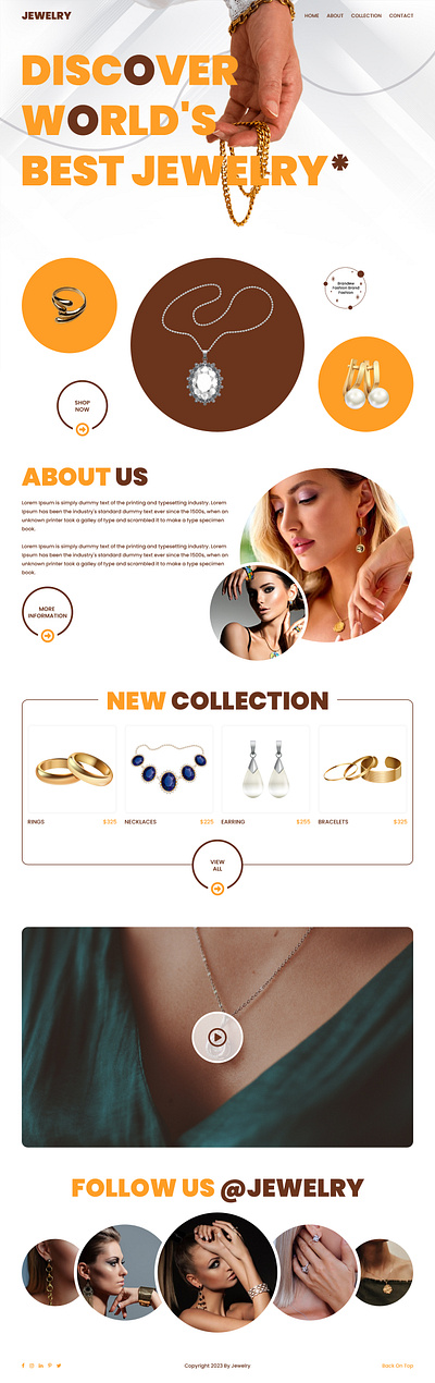 Jewelry Website Landing Page UI design ecommerce ui ecommerce website design jewelry shop online online jewelry shop online shop ui ui design