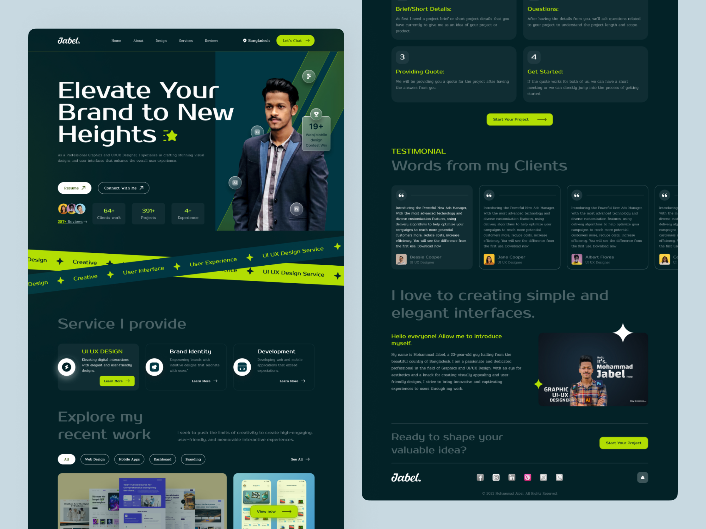 Example of Website Landing Page UI UX Design
