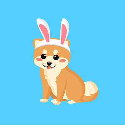 cute dog vector.puppy smiling with cute expression cute dog illustration rabbit ears vector