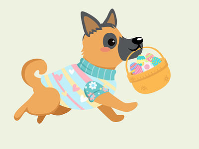 cute dog holding ester eggs Basket and running In happy mode animal corgi butt vector cute dog breed cute dog vector cute dog wallpaper cute puppy vector dachshund dog drawing dog shirt naughty puppy stage pet shiba cartoon drawing shirts dog