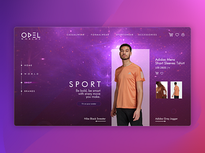 Interactive web concept for ODEL ar augmented reality brand identity branding design experience fantasy fashion futuristic immersive interactive retail shopping ui user user generated content ux web web design