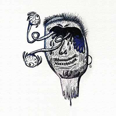 Crazy Eyes character crazy drawing eyes gel pen head illustration photoshop sketch
