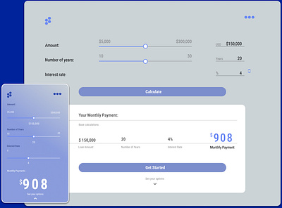 LOAN CALCULATOR APP REDESIGN graphic design ui