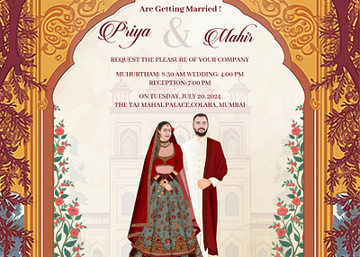 Wedding Invitation Templates - Create Stunning Invitations animation app to make invitaion card branding bride craftyart design graphic design graphicdesign illustration logo motion graphics ui wedding