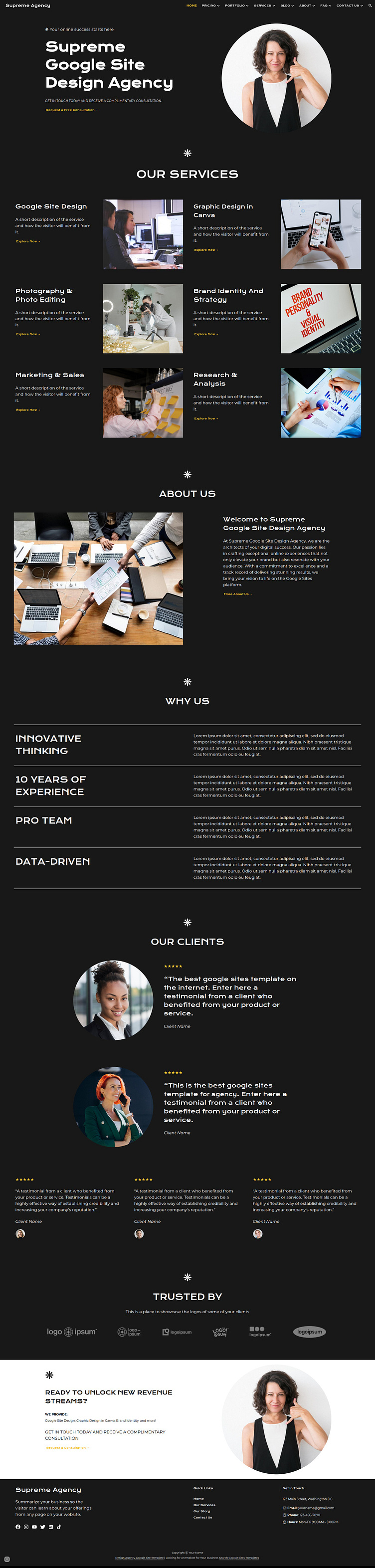 Google Site Template for Design Agency & Portfolio by Google Sites
