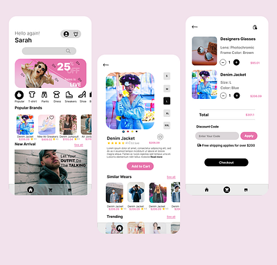 Clothing Store Mobile app ui