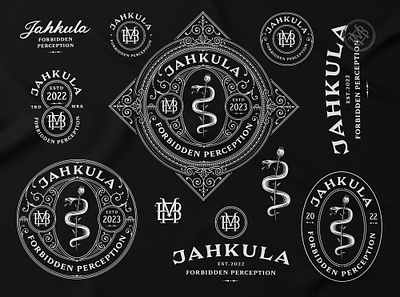Jahkula - Forbidden Perception brand identity branding graphic design illustration logo logo lockup vintage logo
