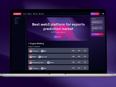 Web3 crypto betting platform UI app betting design ui ux web web3