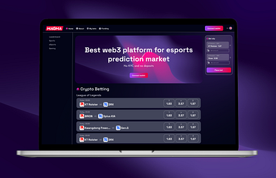 Web3 crypto betting platform UI app betting design ui ux web web3