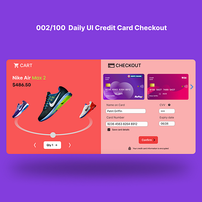 Daily UI challenge 002/100 days Credit card checkout dailyui ui ui challenge