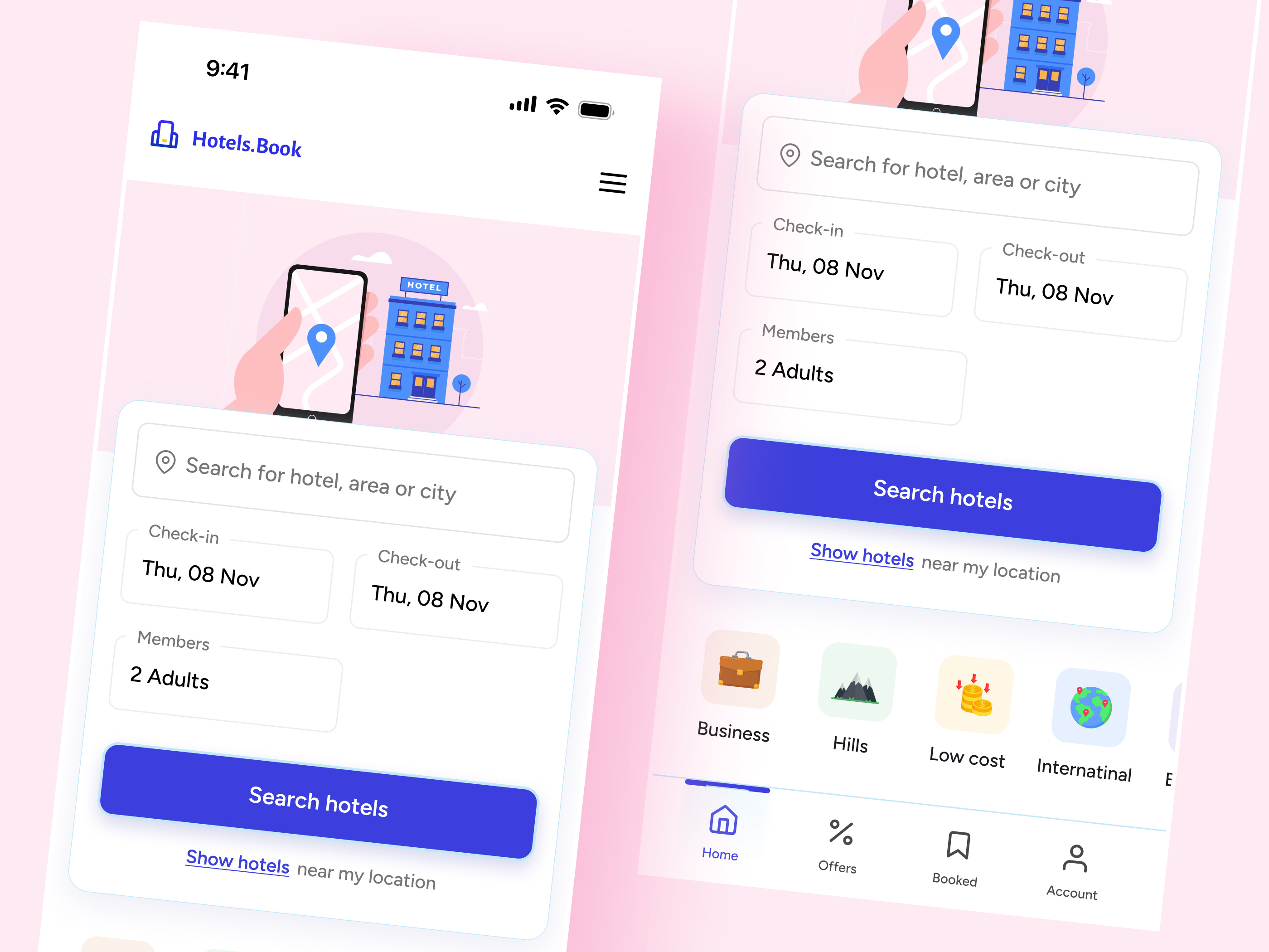 Daily UI - Hotel Booking app daily ui daily ui 67 design hotel book minimal ui ux website