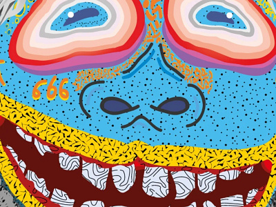 // Foryoki adobe illustrate blueface carricature colorful crazy design details illustration sticker