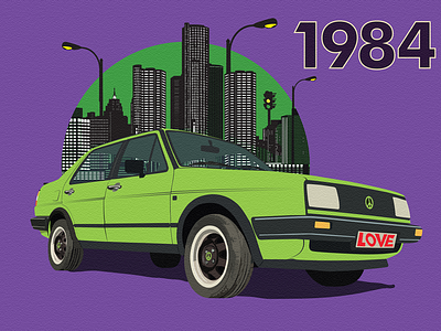 // Volkswagen Jetta '84 1984 adobe illustrator cool design illustration jetta love mk2 old school peace poster volkswagen