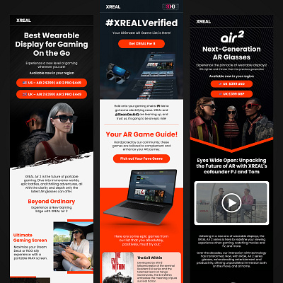 Email Campaign Design - Xreal email campaign email design email flow email marketing figma illustrator klaviyo photoshop