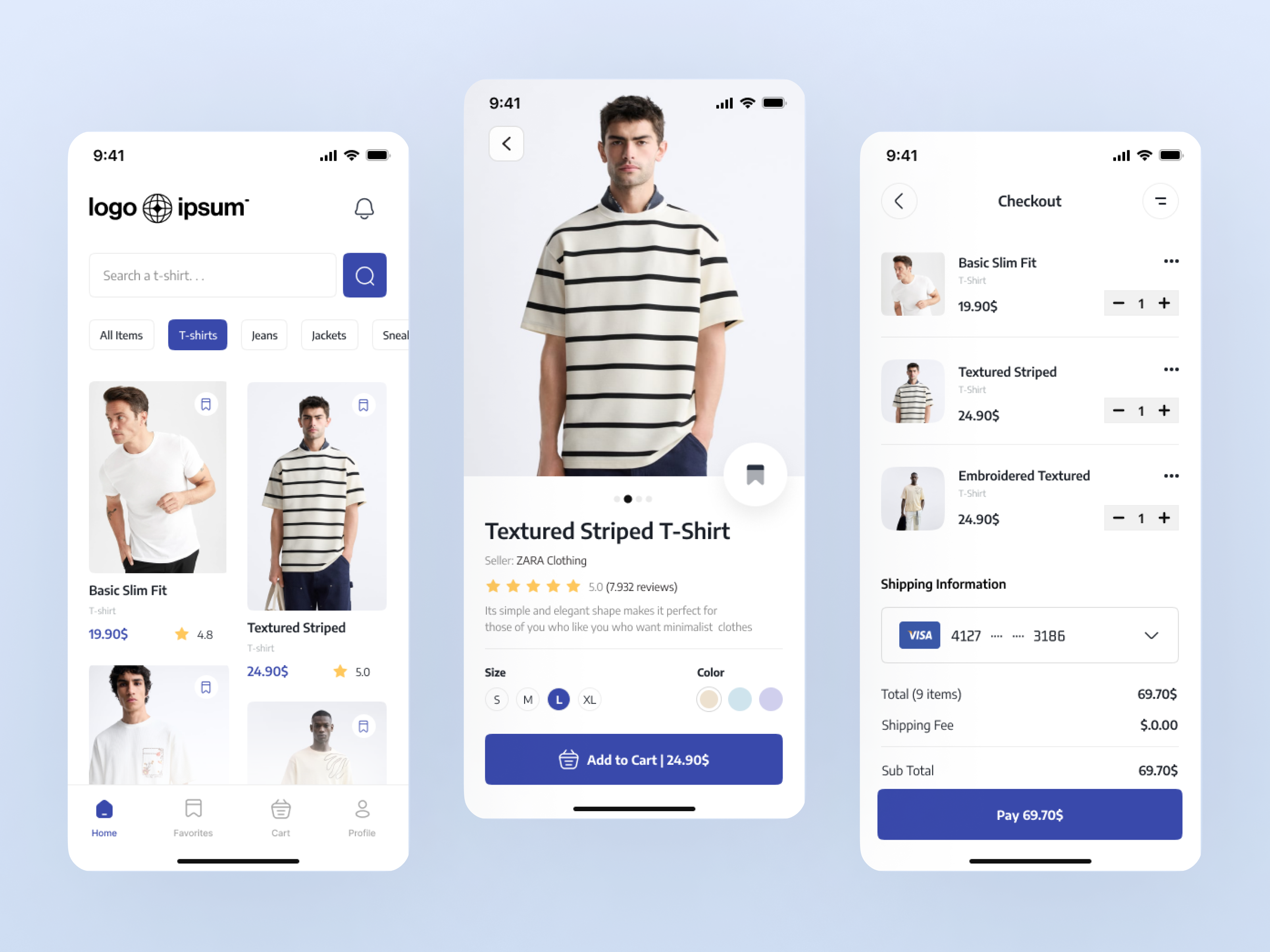 Clothing App Design blue clothing e commerce interface mobile app store ui
