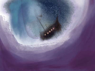 // Rough Seas drawing illustration poster procreate rough sea sea ship surreal