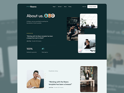 Neero - Consulting business Webflow template about about page about us about us page app blurr branding design graphic design green hero illustration logo olive review template testimonial transparrent webflow