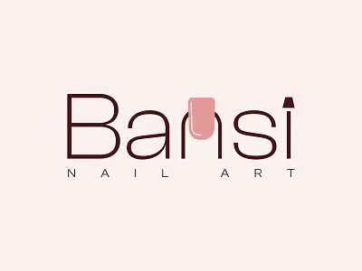 Bansi Nail Art Logo baby pink brand branding branding design color design icon identity logo logo design logo type logodesign minimalist modern logo monogram nail nail art nail arts typeface typography