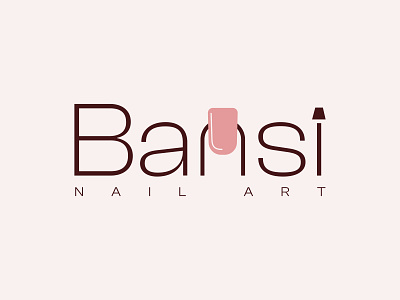 Bansi Nail Art Logo baby pink brand branding branding design color design icon identity logo logo design logo type logodesign minimalist modern logo monogram nail nail art nail arts typeface typography