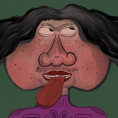 // Feelings carricature character design drawing features illustration portrait poster procreate tongue