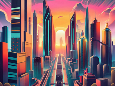 futuristic cityscape with soaring skyscra ai image furustic city image